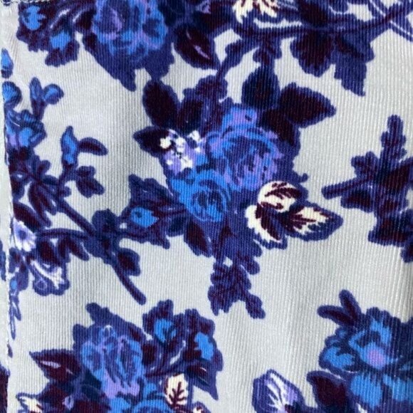 Free People Low Rise Corduroy Pants Size 26 Floral Trousers Whimsigoth Fairycore - Picture 6 of 9